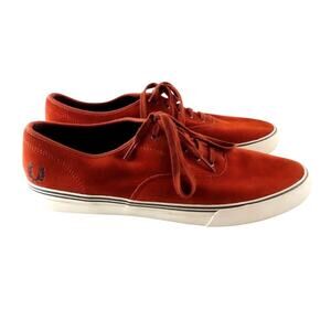 Fred Perry Clarence Sneakers Shoes Mens sz 12 Red Orange Colorful Preppy Classic